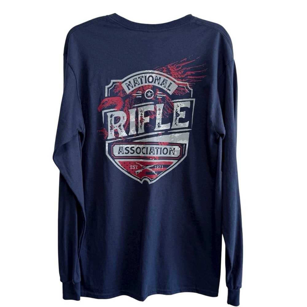 Men’s NRA Rifle Graphic Navy Blue T-Shirt